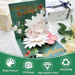Birthday Cards, 3D Lotus Pop Up Birthday Card.